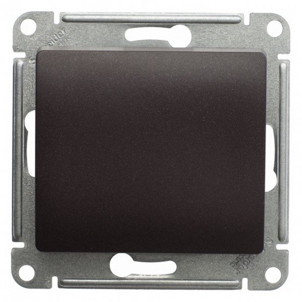 Фото Выключатель 1-клавишный se glossa шоколад мех сх.1, 10ax (арт. se gsl000811)