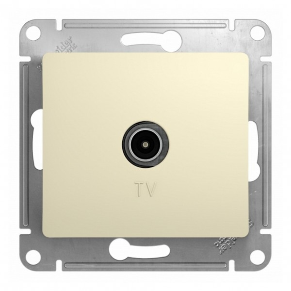 Фото Розетка tv se glossa беж одиночная 1db (арт. se gsl000291)