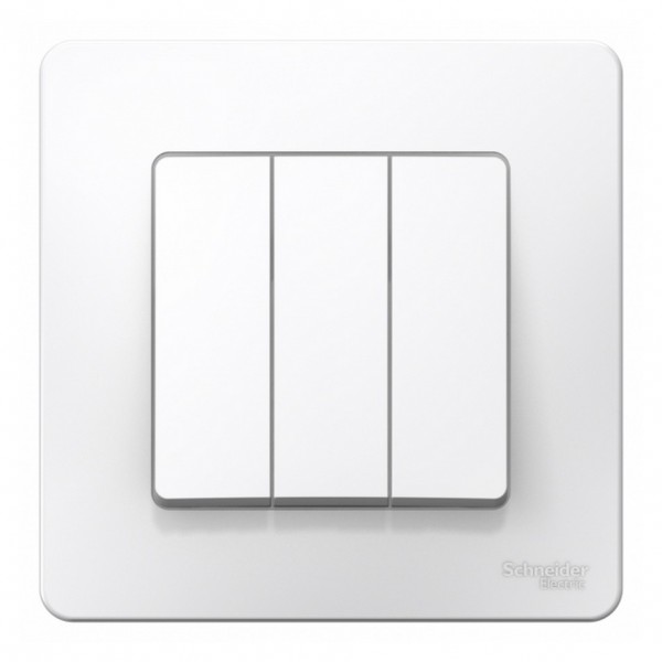 Фото Выключатель 3-клавишный, se blanca внутр белый 10а, 250b (арт. se blnvs100501)