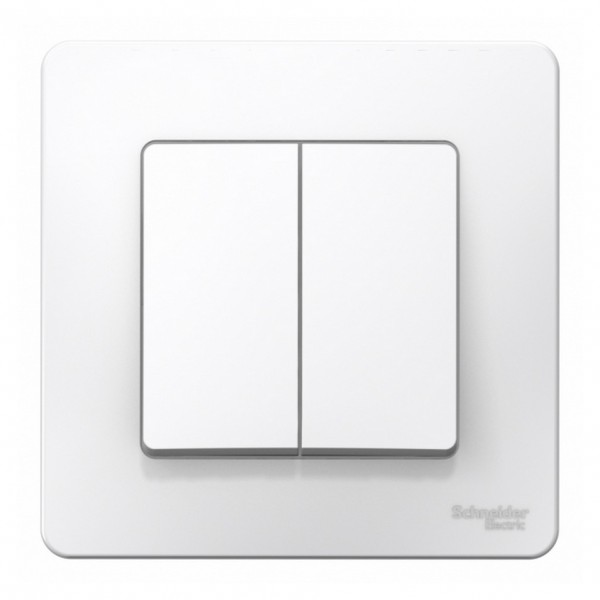 Фото Выключатель 2-клавишный se blanca внутр белый , 10а, 250b (арт. se blnvs010501)