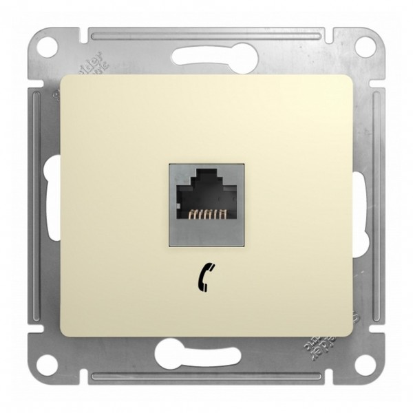 Фото Розетка телефонная rj11 se glossa беж (арт. se gsl000281t)