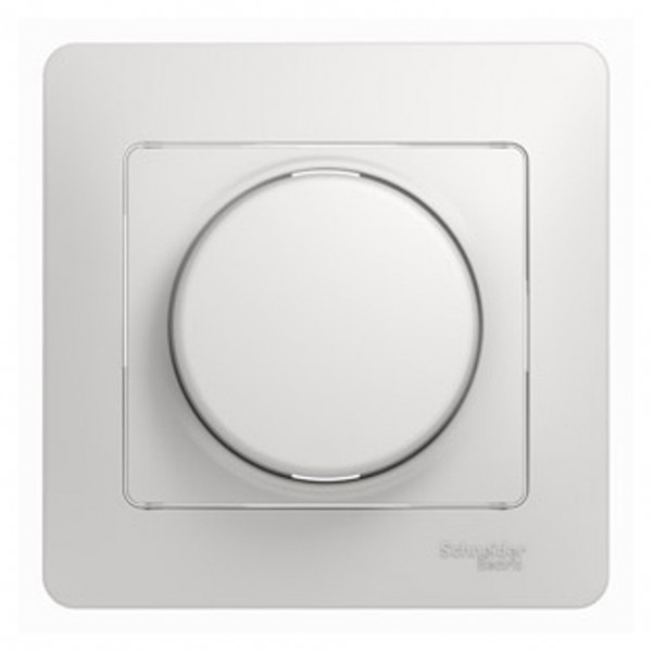Фото Светорегулятор (диммер) se glossa бел поворотный, 300вт (в сборе с рамкой) (арт. se gsl000134)
