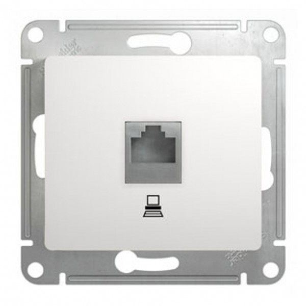 Фото Розетка компьютерная rj45, se glossa бел кат.5e (арт. se gsl000181k)