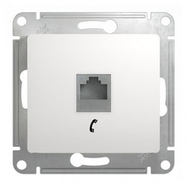 Фото Розетка телефонная rj11 se glossa бел (арт. se gsl000181t)
