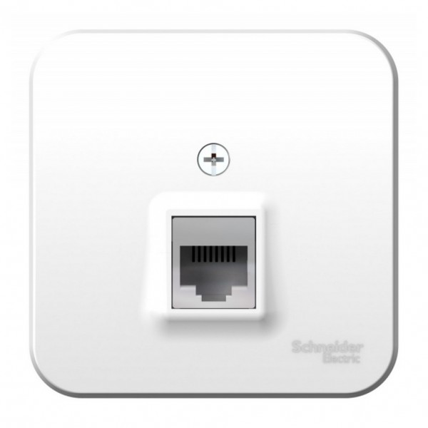 Фото Розетка телефонная rj11 se blanca наруж белый изол. пластина (арт. se blnia011001)