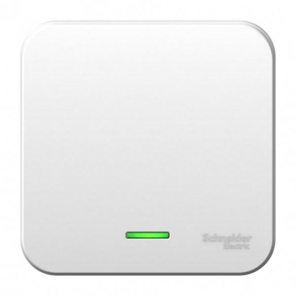 Фото Переключатель 1-клавишный se blanca наруж белый с подсветкой 10а, 250b, изолир пластина (арт. se bln