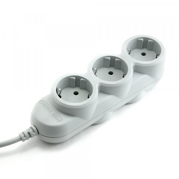 Фото Удлинитель бытовой powercube, 3+2 розетки, 2200вт, 10 а, 3м