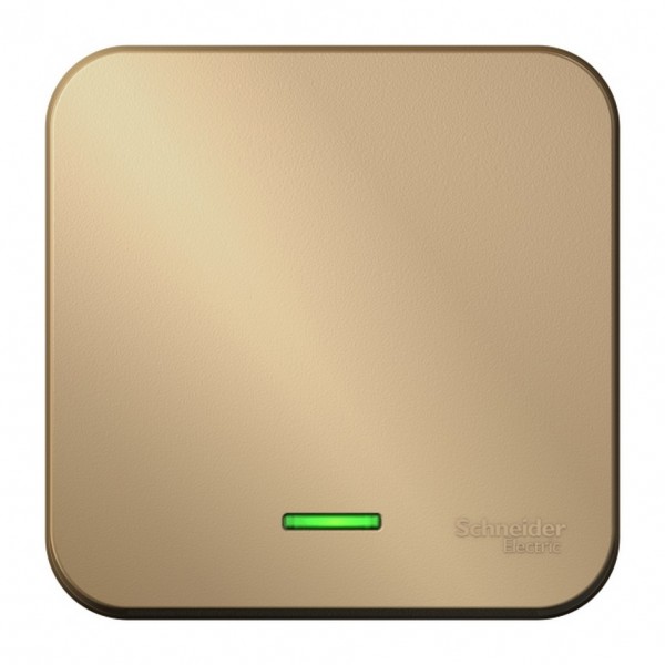 Фото Выключатель 1-клавишный se blanca наруж титан с подсветкой 10а, 250b, изолир пластина (арт. se blnva