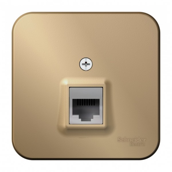 Фото Розетка телефонная rj11 se blanca наруж титан изол. пластина (арт. se blnia011004)