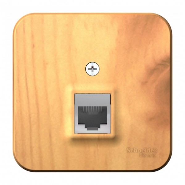 Фото Розетка телефонная rj11 se blanca наруж ясень изол. пластина (арт. se blnia011005)