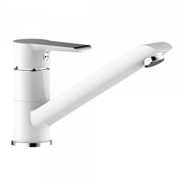 Фото Смеситель для кухни rossinka w35-21 хром/бел