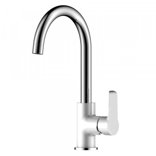 Фото Смеситель для кухни rossinka однорычажный w35-24 хром/бел