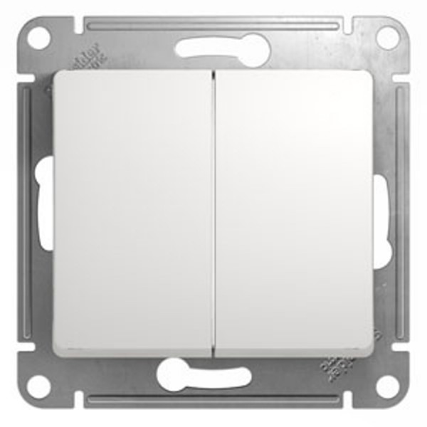 Фото Выключатель 2-клавишный, se glossa бел сх.5 se gsl000151)