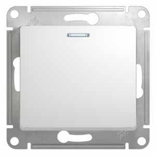 Фото Выключатель 1-клавишный se glossa бел с подсветкой, сх.1а se gsl000113)