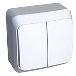 Фото Выключатель 2кл lexel этюд наружный белый ba10-002b