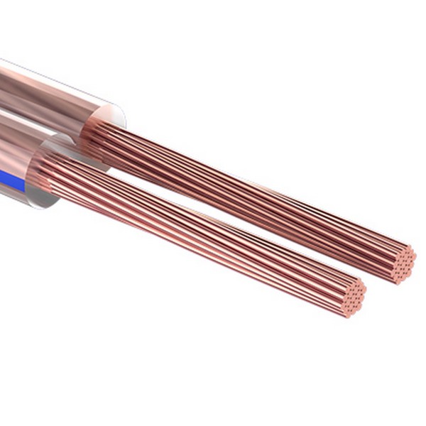 Фото Кабель акустический 2х 0.35мм, прозрачный bl, 10м rexant