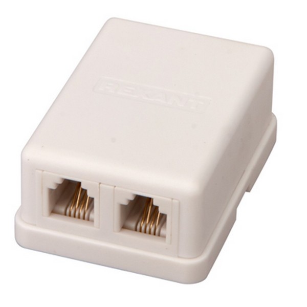 Фото Розетка телефонная 2х6р-4с rexant /блистер d/