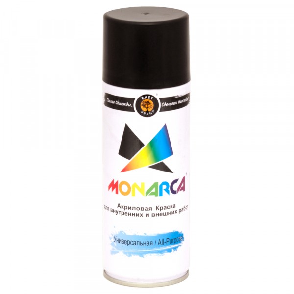 Фото Эмаль аэрозоль monarca универсальная черный глянцевый 270г. ral 9005