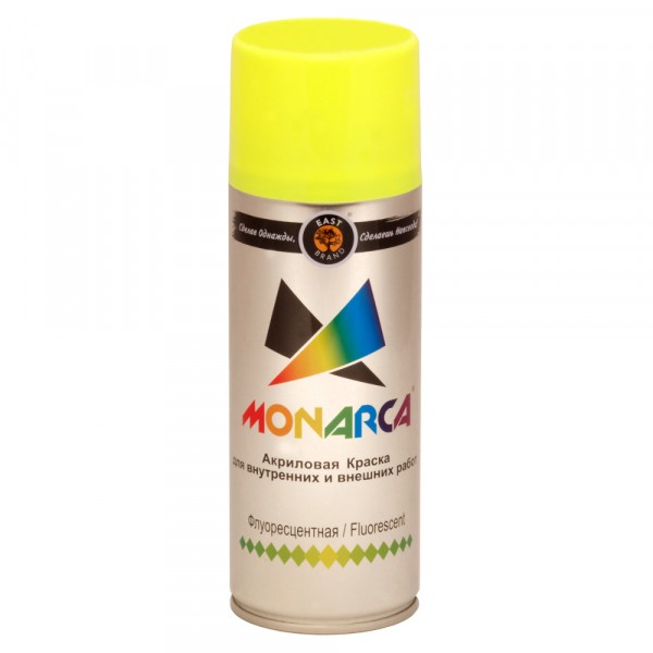 Фото Эмаль аэрозоль monarca флуоресцентная желтый 270г./520мл.