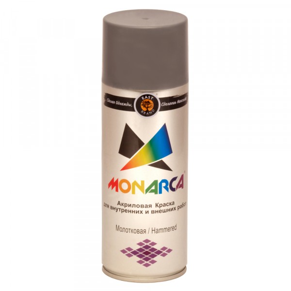 Фото Эмаль аэрозоль monarca молотковая серебряный 270г./520мл.