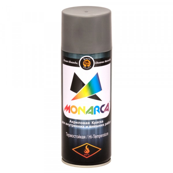 Фото Эмаль аэрозоль monarca термостойкая серебряный 270г.