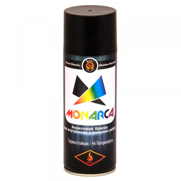 Фото Эмаль аэрозоль monarca термостойкая черный 270г./520мл.