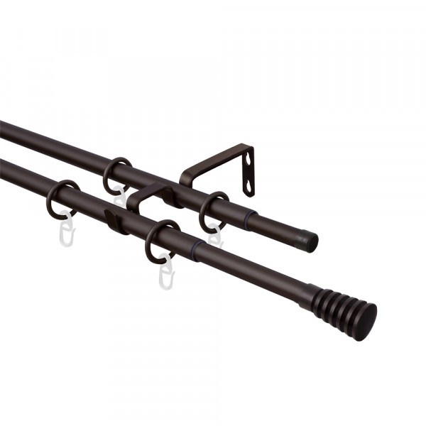 Фото Карниз двойной телескоп 16/19мм 160/300 с мет.кольцами 104.655