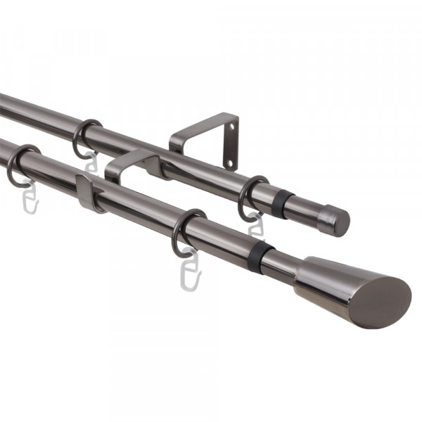 Фото Карниз двойной телескоп 16/19мм  160/300 с мет.кольцами 465.681
