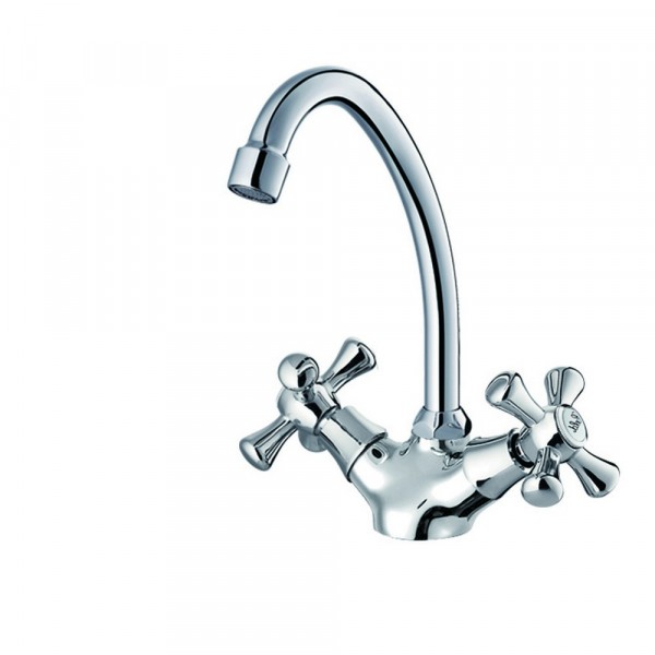 Фото Смеситель для умывальника/кухни mitte oldie поворотный излив хром