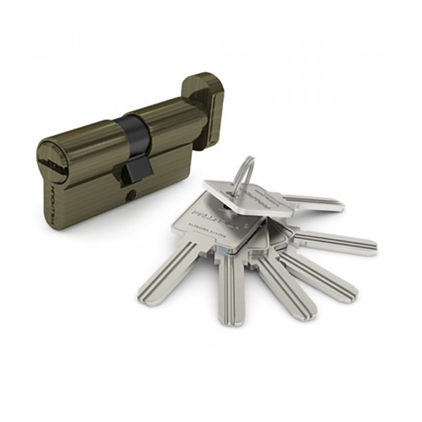 Фото Механизм цилиндровый Palladium 70 C ключ/вертушка Ab(античная бронза)