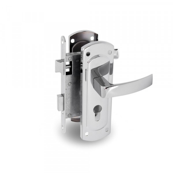 Фото Замок врезной palladium 460-25 cp хром с ответной планкой