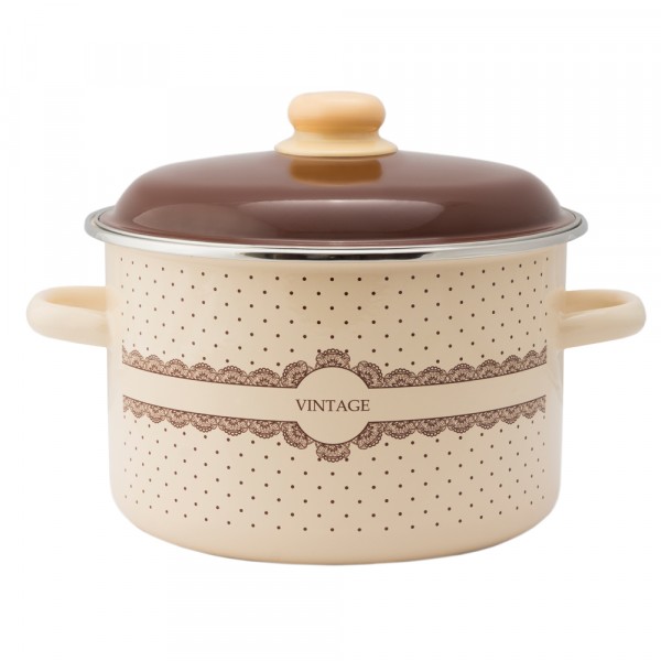 Фото Кастрюля эрованная 4,0л цилиндр vintage тм appetite