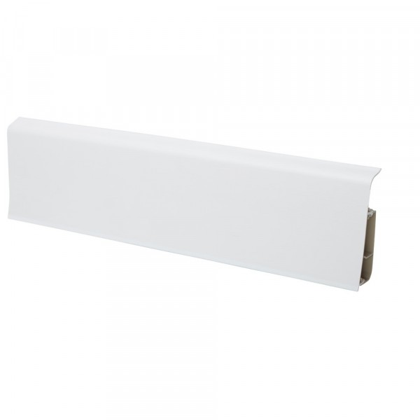 Фото Плинтус пвх напольный lima 72 белый 2,5м (уп/24 шт)