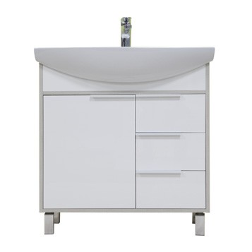 Фото Тумба без умывальника акватон рико 80см белый/ясень фабрик 1a215401rib90