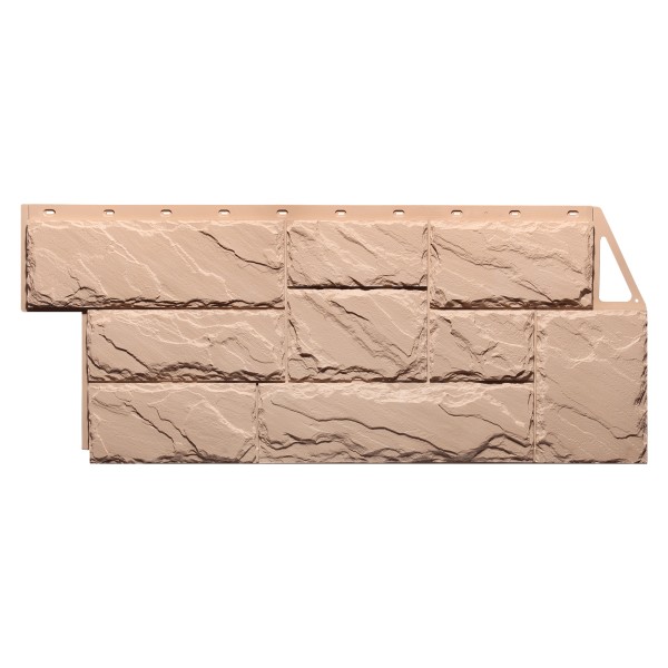 Фото Фасадная панель дачный, камень крупный, цвет бежевый, 1.1 х 0.46 м