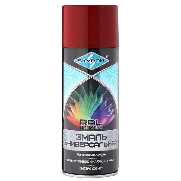 Фото Эмаль аэрозольная skyron акриловая вишневая (ral 3003)