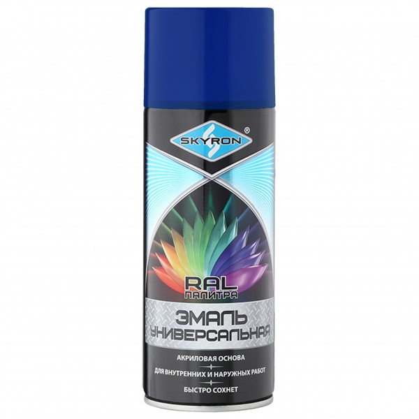 Фото Эмаль аэрозольная skyron акриловая  темно-синяя (ral 5002)