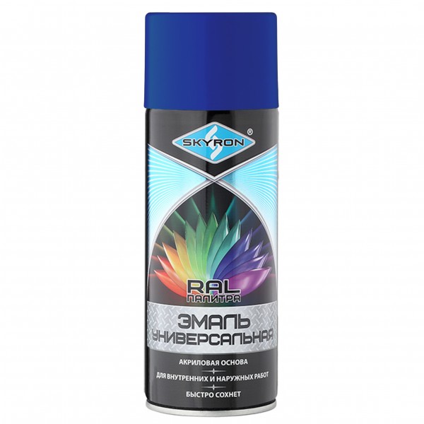 Фото Эмаль аэрозольная skyron акриловая синяя (ral 5005)