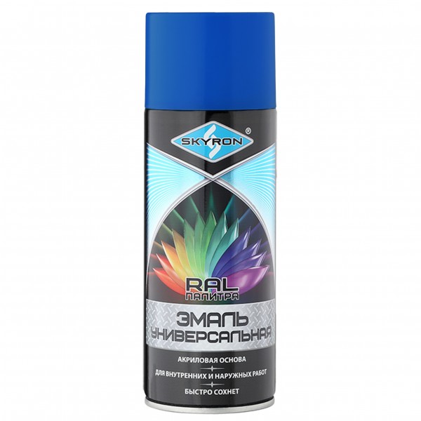 Фото Эмаль аэрозольная skyron акриловая небесно-голубая (ral 5015)