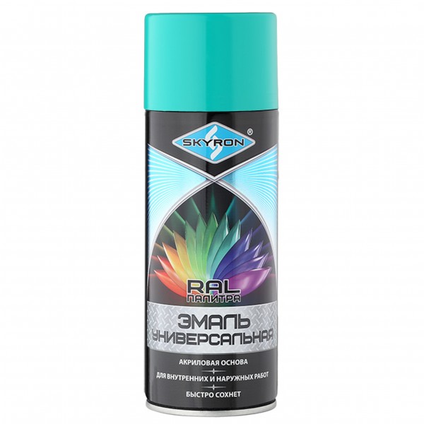 Фото Эмаль аэрозольная skyron акриловая бирюзовая (ral 5018)