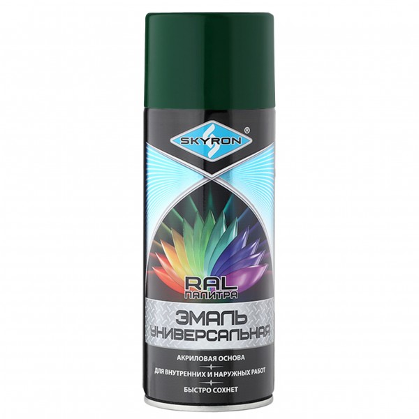 Фото Эмаль аэрозольная skyron акриловая зеленый мох (ral 6005)