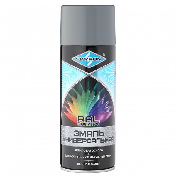 Фото Эмаль аэрозольная skyron акриловая тёмно-серая (ral 7046)