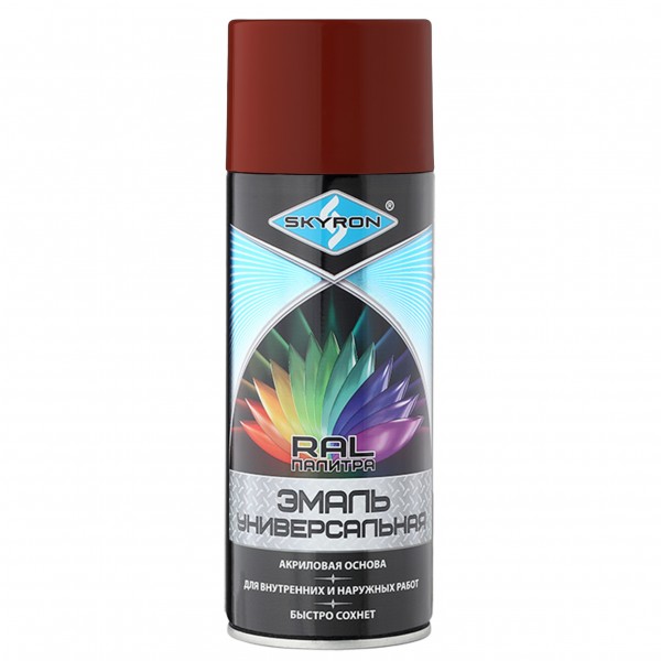Фото Эмаль аэрозольная skyron акриловая красно-коричневая (ral 8012)