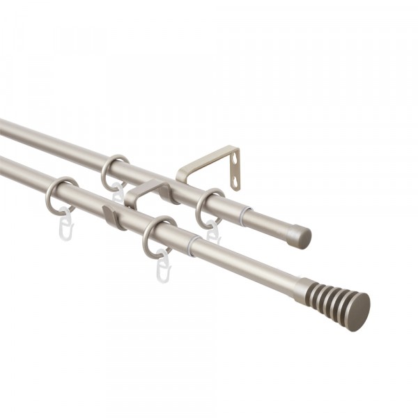 Фото Карниз двойной телескоп 16/19мм 160/300 с мет.кольцами 104.592