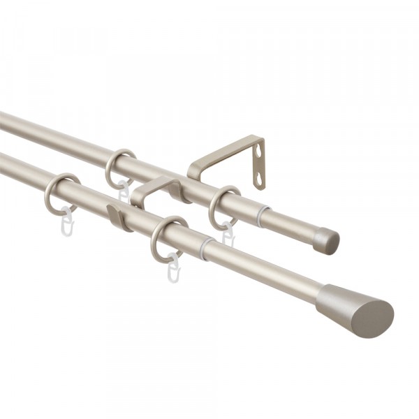 Фото Карниз двойной телескоп 16/19 мм 160/300 с мет.кольцами 465.592