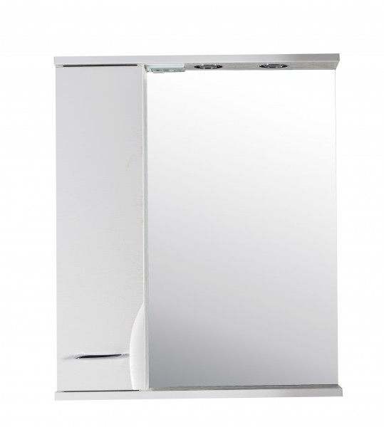 Фото Зеркало-шкаф альфа 65см с подсветкой, левое
