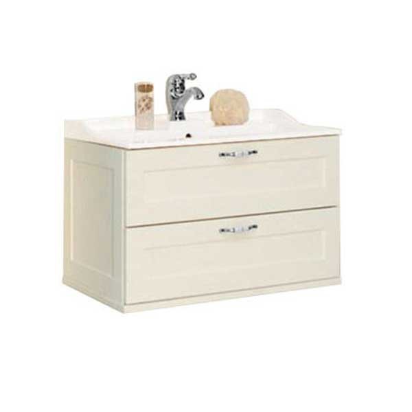 Фото Тумба под раковину акватон леон 80 дуб белый/фабиа 1a186301lbps0