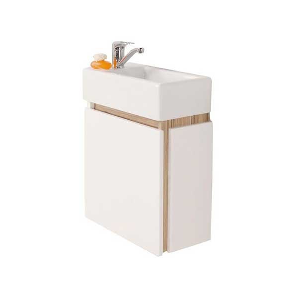 Фото Тумба без умывальника подвесная левая акватон эклипс 46см эбони светлый 1a172801ek49l