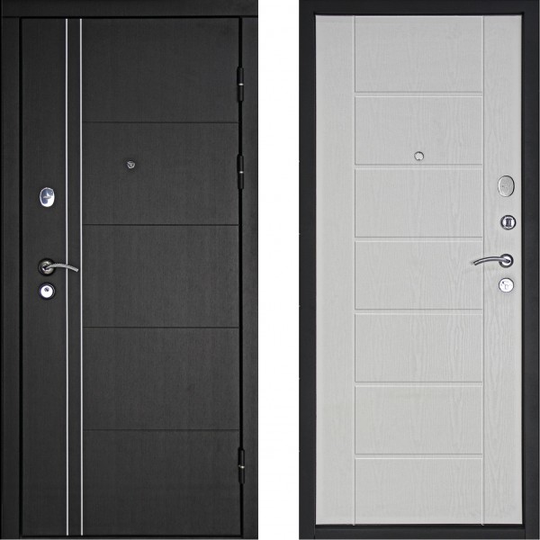 Фото Дверь металлическая дк теплолюкс беленый дуб 860х2050 правая