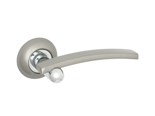 Фото Ручка дверная palladium asolo sn(матовый никель)/cp(хром)